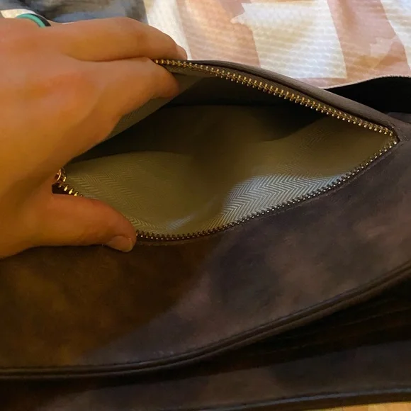 Brown Crossbody Bag with Patterned Strap - Picture 2 of 7